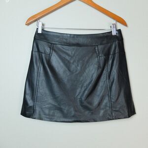 Nasty Gal Black Mini Skirt faux leather